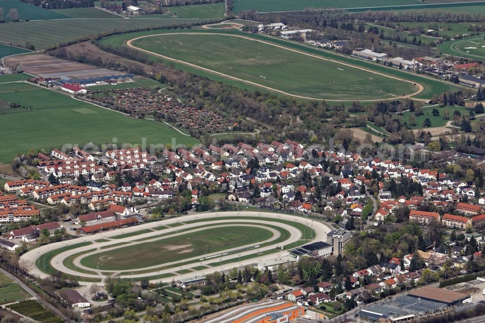 Aerial image München - Racetrack racecourse - trotting Daglfing and Galopprennbahn Riem in Munich in the state Bavaria