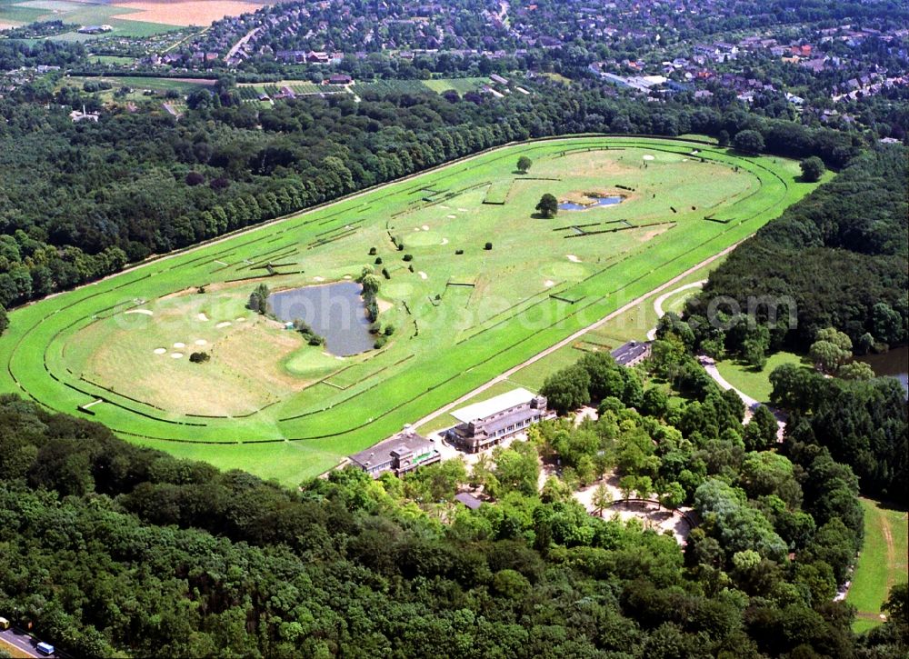 Krefeld from above - Racetrack racecourse - trotting in Krefeld in the state North Rhine-Westphalia