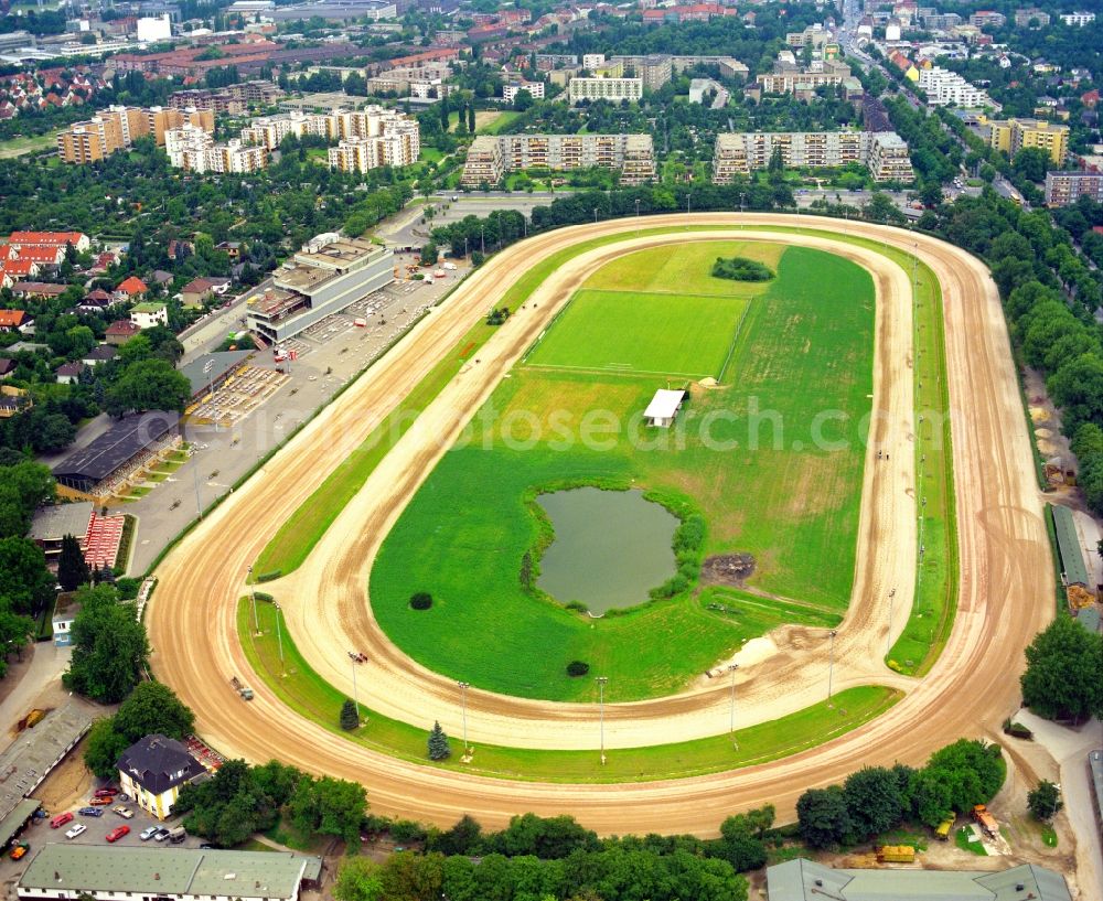 Berlin from above - Racetrack racecourse - trotting Mariendorfer Damm in the district Britz in Berlin