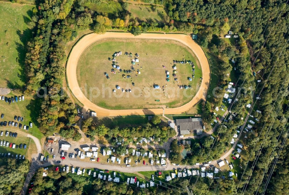 Herne from above - Racetrack racecourse of the Windhundrennbahn in Herne in the state North Rhine-Westphalia