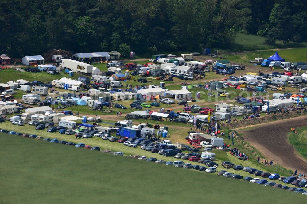 Aerial photograph Altlandsberg - Racing event on the Stockcar - Arena - Altlandsberg in Brandenburg