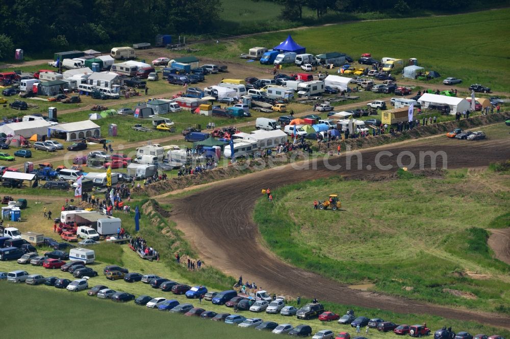 Altlandsberg from above - Racing event on the Stockcar - Arena - Altlandsberg in Brandenburg