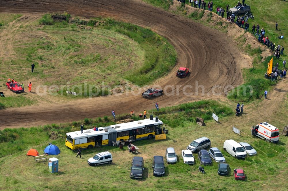 Altlandsberg from above - Racing event on the Stockcar - Arena - Altlandsberg in Brandenburg