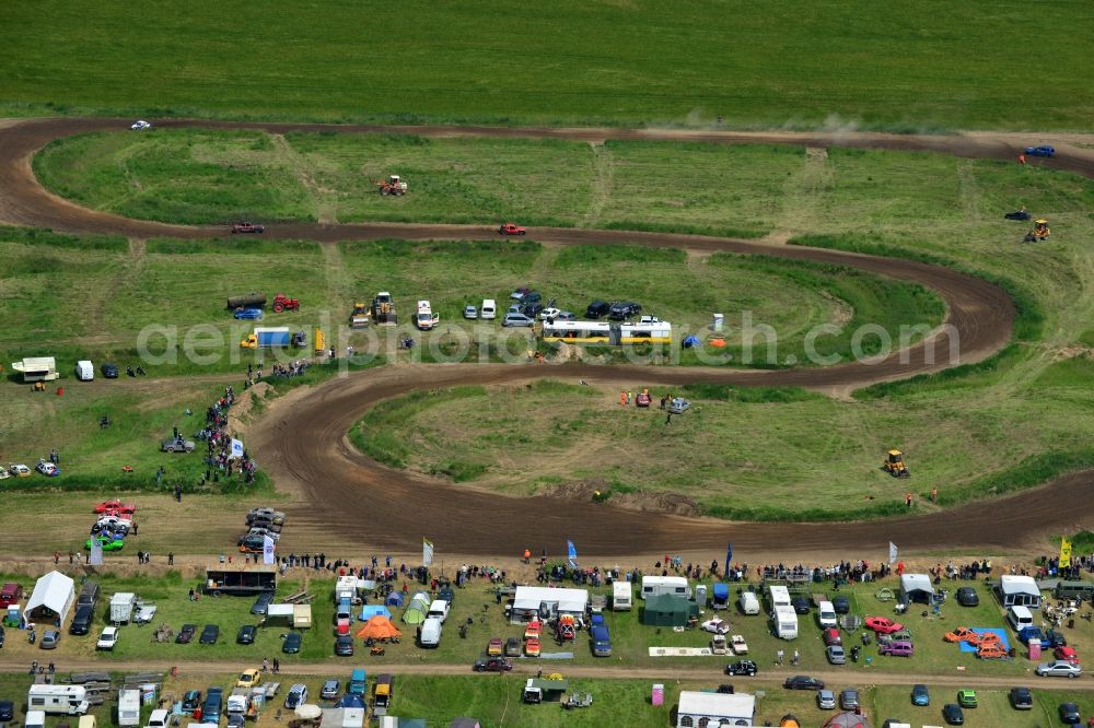 Aerial photograph Altlandsberg - Racing event on the Stockcar - Arena - Altlandsberg in Brandenburg