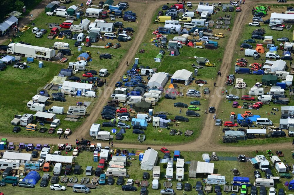 Aerial image Altlandsberg - Racing event on the Stockcar - Arena - Altlandsberg in Brandenburg