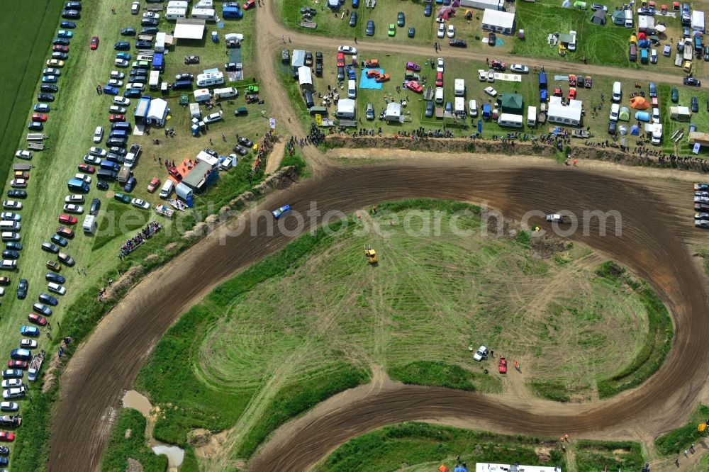 Aerial photograph Altlandsberg - Racing event on the Stockcar - Arena - Altlandsberg in Brandenburg