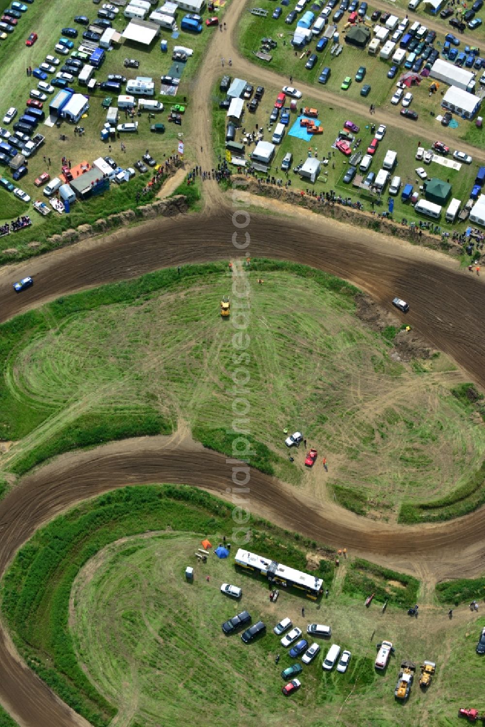 Altlandsberg from above - Racing event on the Stockcar - Arena - Altlandsberg in Brandenburg