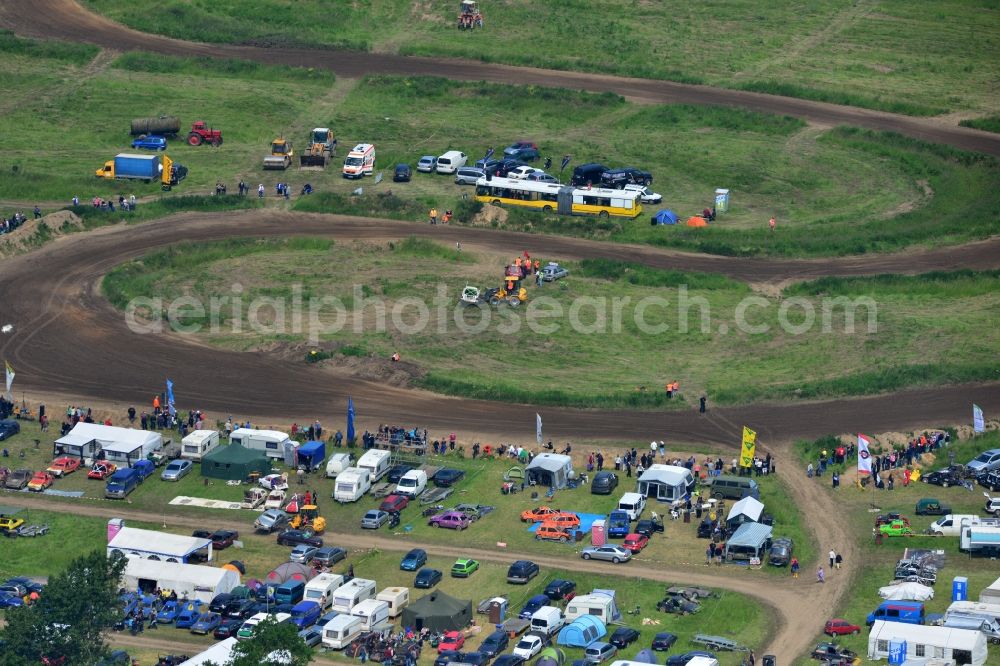 Aerial photograph Altlandsberg - Racing event on the Stockcar - Arena - Altlandsberg in Brandenburg