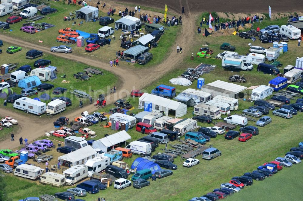 Altlandsberg from above - Racing event on the Stockcar - Arena - Altlandsberg in Brandenburg