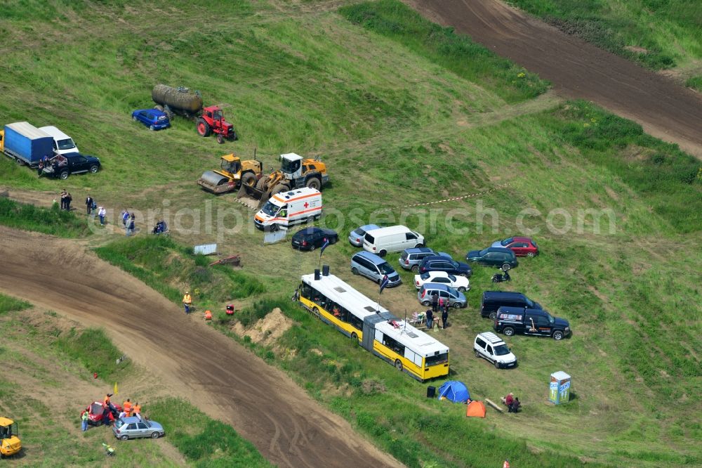 Aerial image Altlandsberg - Racing event on the Stockcar - Arena - Altlandsberg in Brandenburg