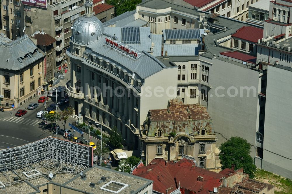 Bukarest from above - Renovated building of the Academia de Studia Sconomicein ASE Cladirea Ion Angelescu on the Strada Caderea in Bucharest, Romania