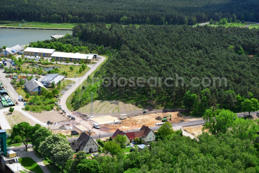 Aerial photograph Niegripp - Repair of flood - damage to the L52 New lock in Niegripp in the state of Saxony-Anhalt