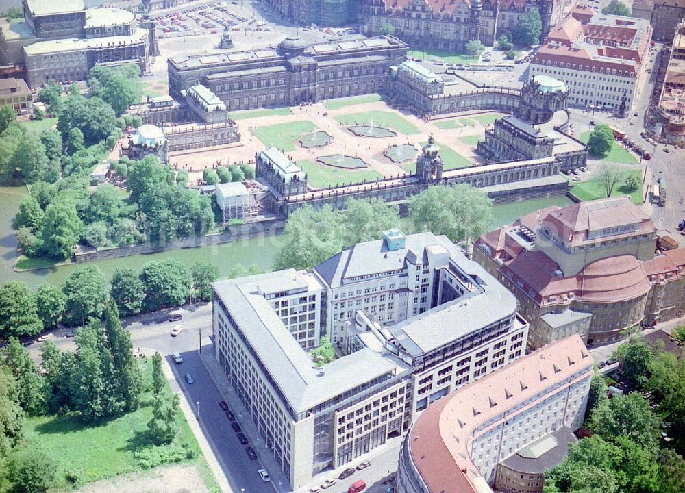 Aerial image Dresden / Sachs. - Repräsentanz der DRESDNER BANK am Dresdner Zwinger.