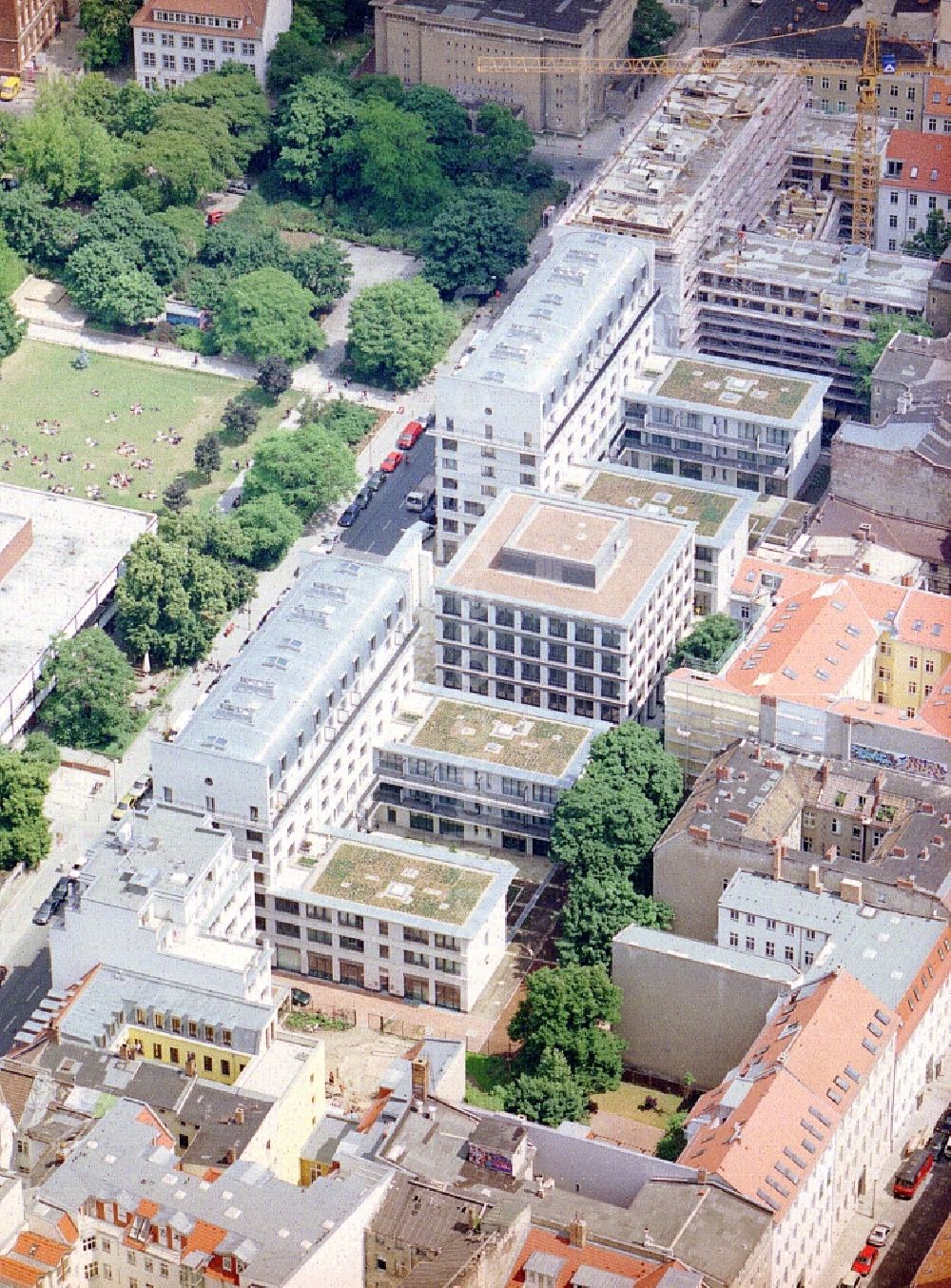 Aerial photograph Berlin - Office building Residenz on Deutschen Theater on Reinhardtstrasse in the district Mitte in Berlin, Germany