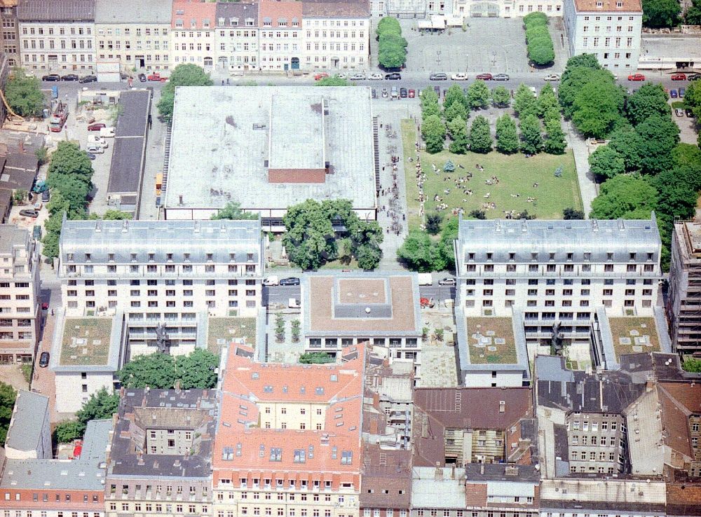 Berlin from above - Office building Residenz on Deutschen Theater on Reinhardtstrasse in the district Mitte in Berlin, Germany