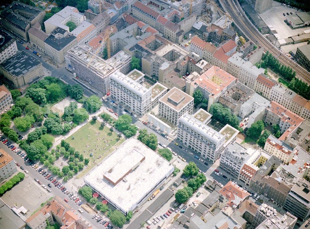 Berlin from above - Office building Residenz on Deutschen Theater on Reinhardtstrasse in the district Mitte in Berlin, Germany