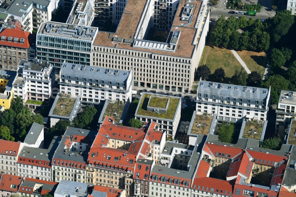 Aerial image Berlin - Office building Residenz on Deutschen Theater on Reinhardtstrasse in the district Mitte in Berlin, Germany