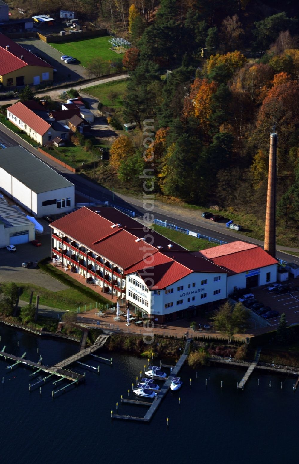 Aerial photograph Joachimsthal - View of the restaurant Aquamarin in Joachimsthal in the state Brandenburg