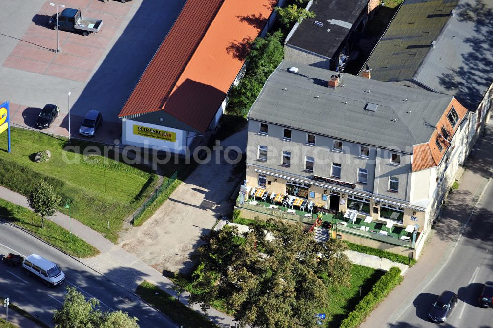 Werneuchen from above - Blick auf das italienische Restaurant Ristaurante Da Enzo Limited an der Freienwalder Straße 29 in 16356 Werneuchen.