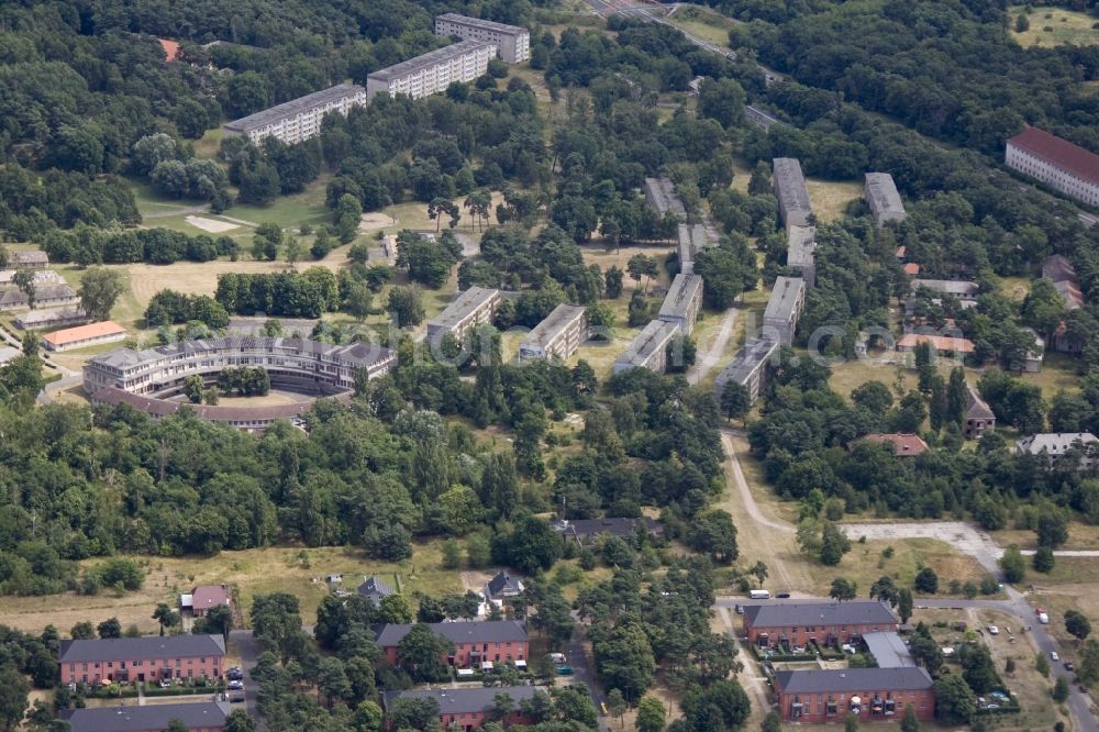 Wustermark OT Elstal from above - Remains of the Olympic village s and later built during the Russian occupation of post-war block - houses for army personnel in Elstal in Brandenburg