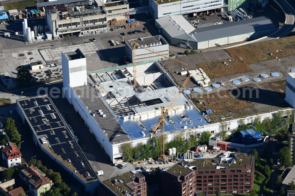 Aerial photograph Basel - Revitalization and expansion construction at the building complex of the shopping center Stuecki in the district Kleinhueningen in Basel, Switzerland