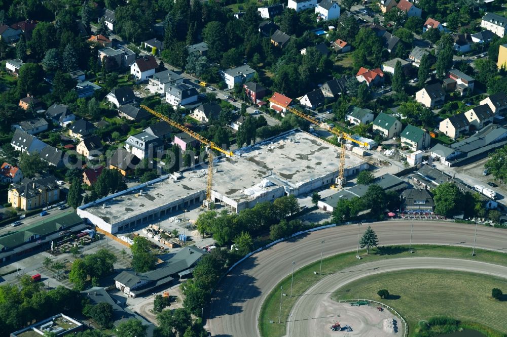 Berlin from the bird's eye view: Revitalization and expansion construction at the building complex of the shopping center Titlisweg in the district Mariendorf in Berlin, Germany