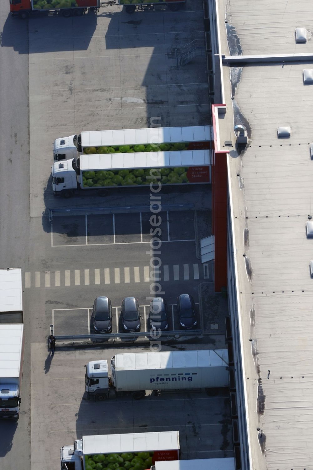 Oranienburg from the bird's eye view: View of the Rewe logistics centre in Oranienburg in the state Brandenburg