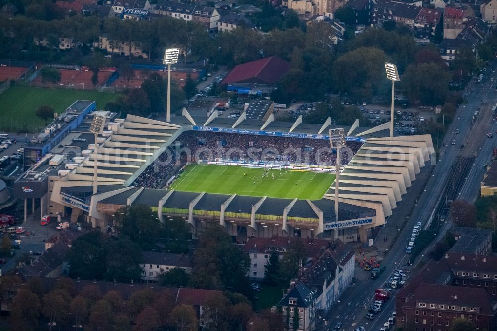 Bochum from above - View of the stadium rewirpowerSTADION in Bochum in the state North Rhine-Westphalia