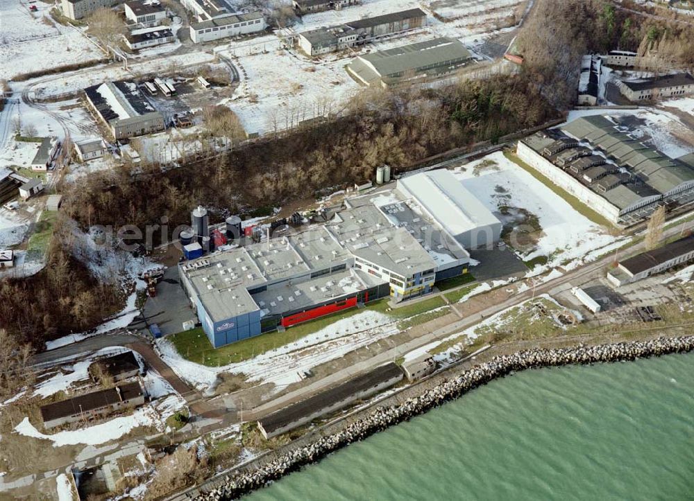 Saßnitz / Rügen - MV from the bird's eye view: RÜGEN-FISCH Werk am Hafen Saßnitz auf der Insel Rügen.