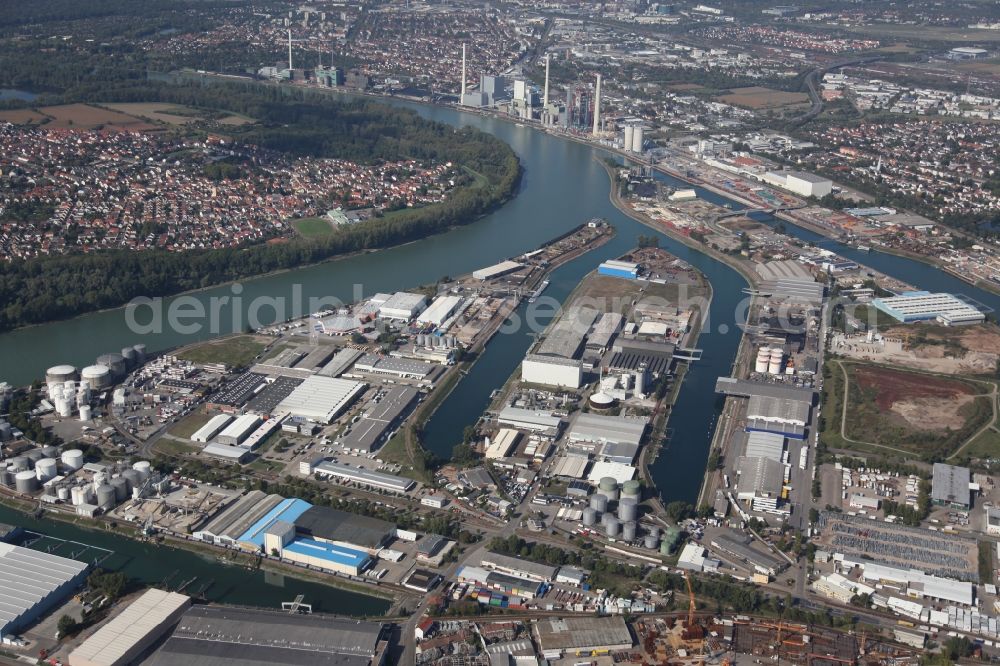 Mannheim from above - Port Rheinauhafen in Mannheim in Baden-Württemberg