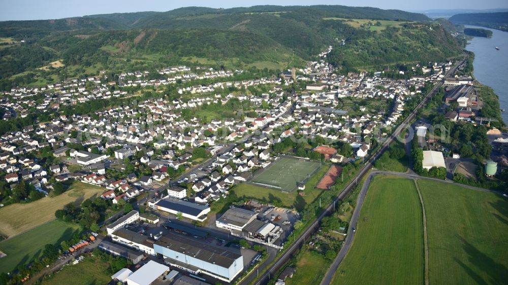 Rheinbrohl from the bird's eye view: Rheinbrohl in the state Rhineland-Palatinate, Germany