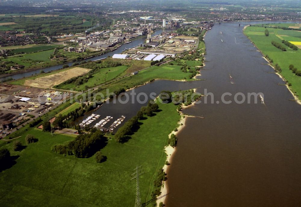 Aerial image Krefeld - Rhine harbor in Krefeld in North Rhine-Westphalia