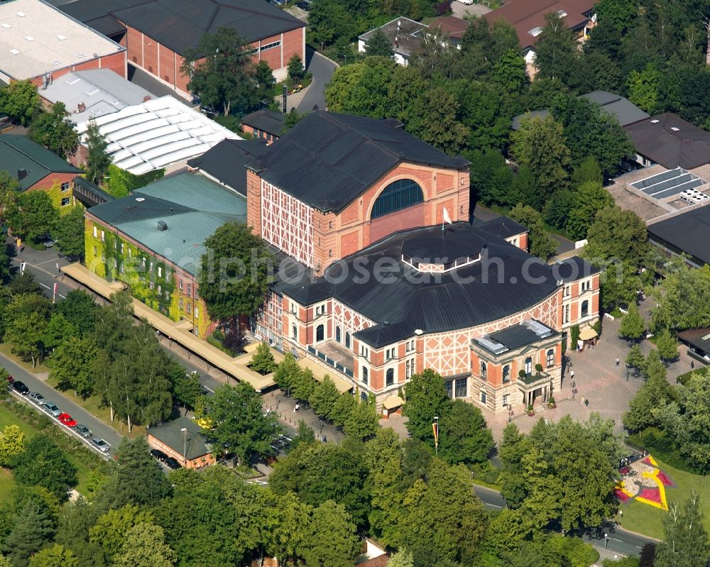 Bayreuth from the bird's eye view: Richard Wagner Festspielhaus on the Green Hill in Bayreuth in Bavaria