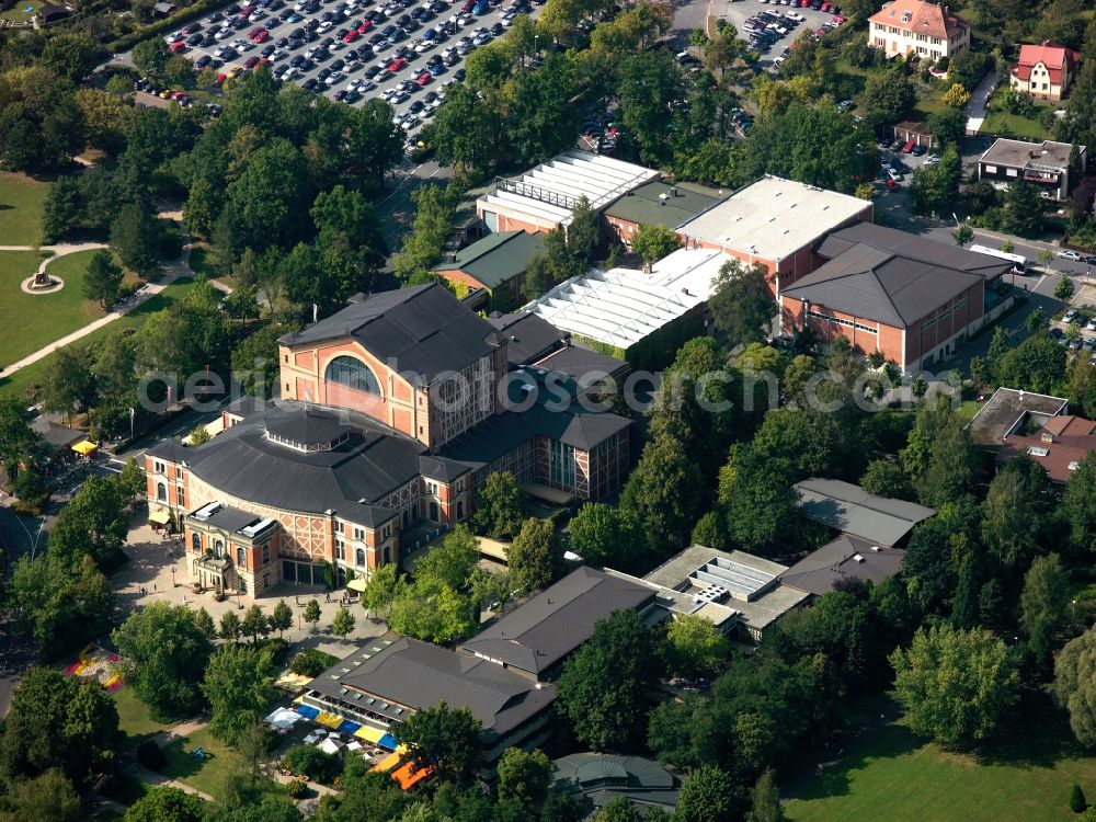 Aerial image Bayreuth - Richard Wagner Festspielhaus on the Green Hill in Bayreuth in Bavaria