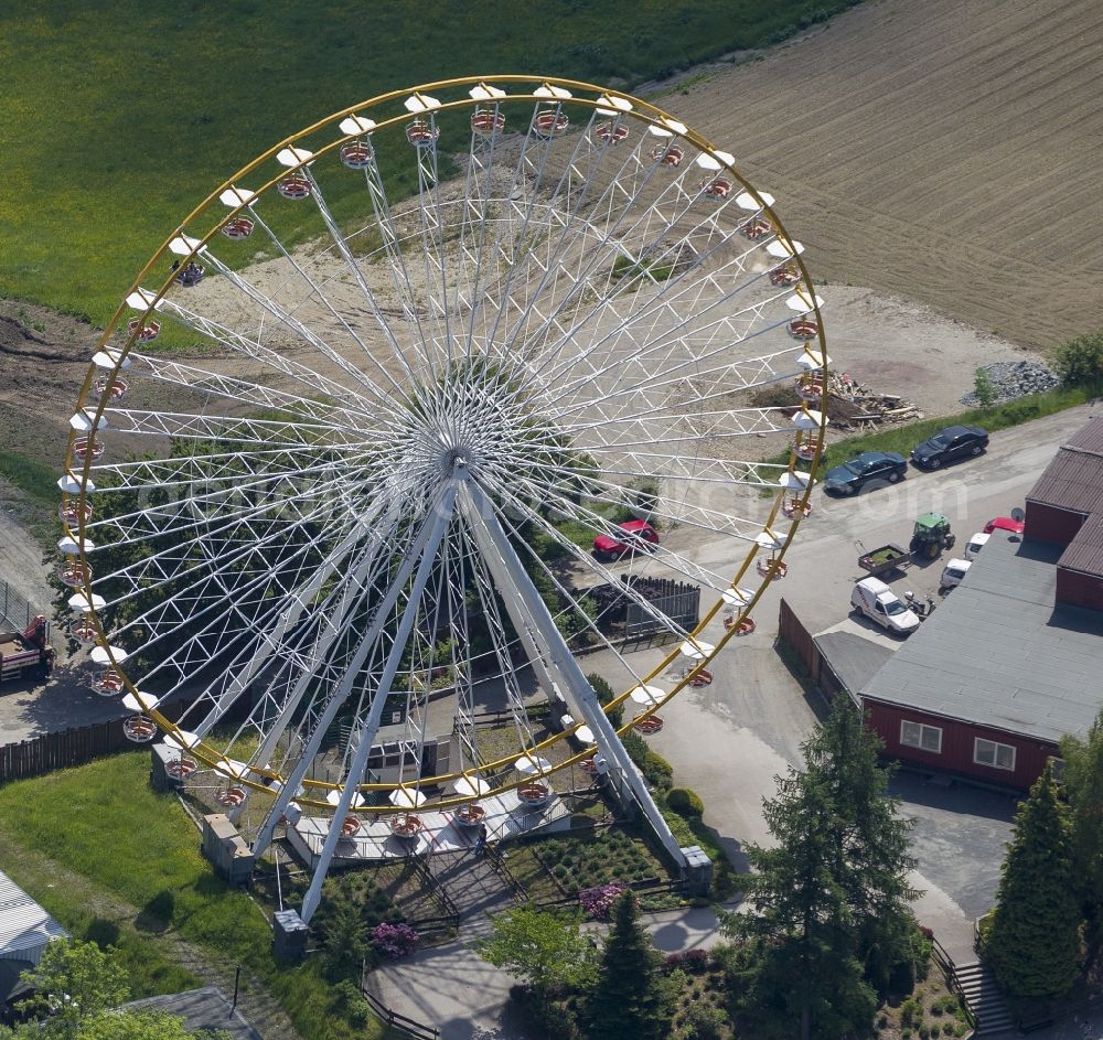 Aerial image Bestwig - Ferris wheel on the grounds of the Fort Fun Abenteuerland in Bestwig in the state of North Rhine-Westphalia