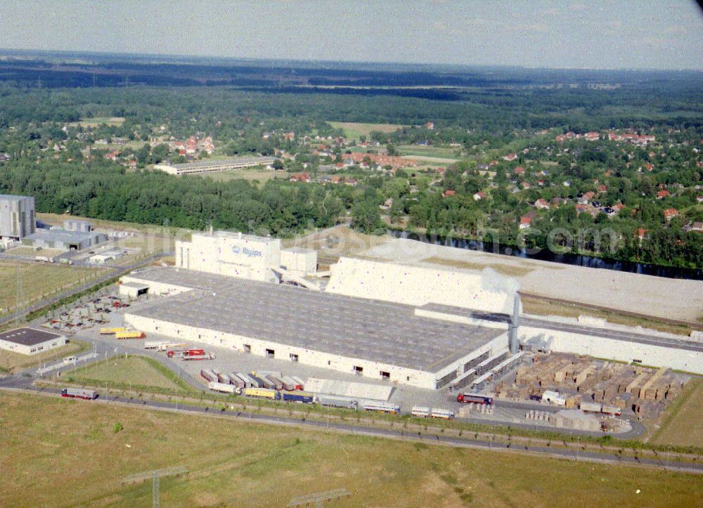 Brieselang / Brandenburg from above - RIGIPS GmbH Werk Brieselang in der Rigipsstraße 1 in 14656 Brieselang / BRA. Tel.: 03321-411300