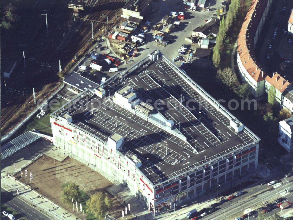 Aerial photograph Berlin - Lichtenberg - Ring-Center II der ECE Hamburg nach der Eröffnung des zweiten Bauabschnittes an der Frankfurter Allee in Berlin.