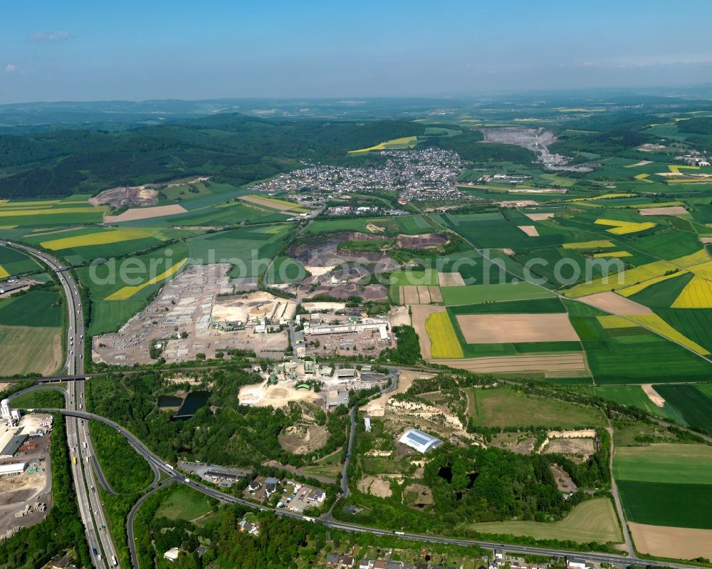 Kretz from the bird's eye view: The Romans Meurin in Kretz in Rhineland-Palatinate. The volcano park is part of the approved National Geoparks volcanic Eifel