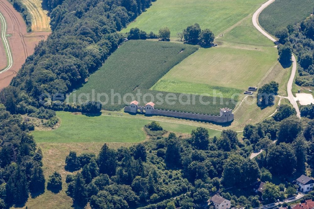 Aerial image Walting - Roman fort at Vetoniana Pfuenz in Walting in Bavaria