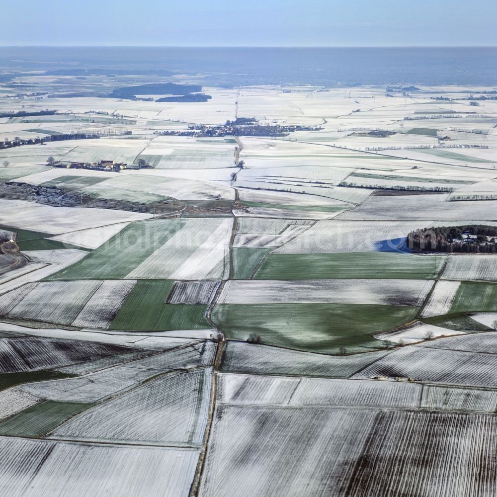 Aerial photograph Großmehring - Course of the Roman road between Kosching and Pfoerring at Theissing in Grossmehring in Bavaria