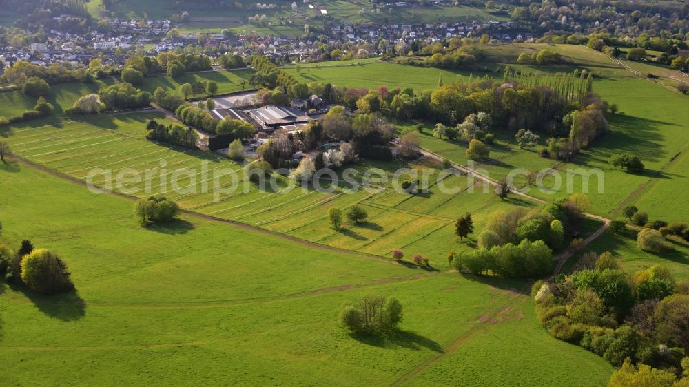 Wachtberg from above - Rodderberg with Gut Broichhof in Wachtberg in the state North Rhine-Westphalia, Germany