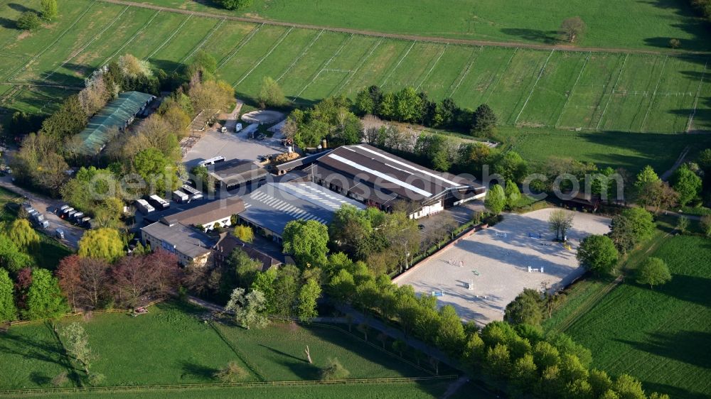 Wachtberg from above - Rodderberg with Gut Broichhof in Wachtberg in the state North Rhine-Westphalia, Germany