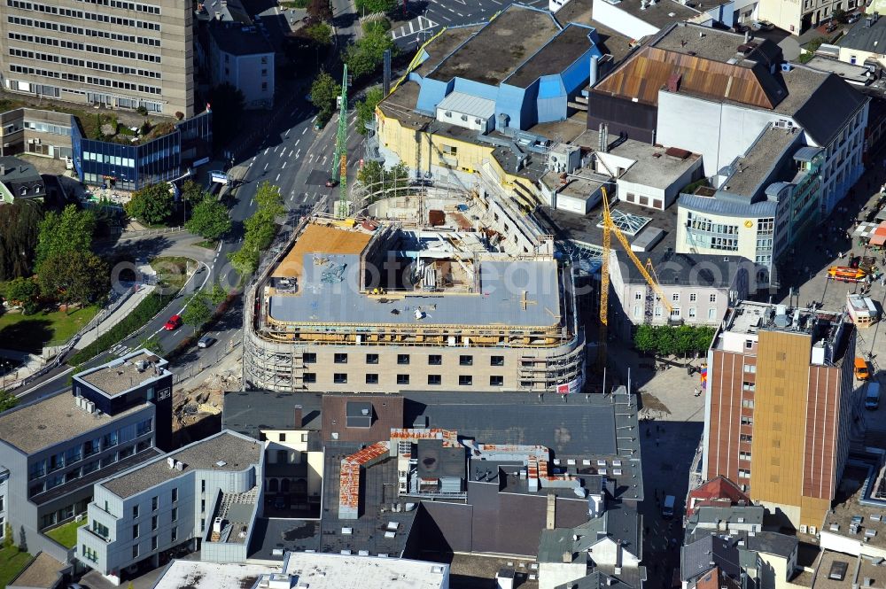 Aerial image Lüdenscheid - View of the reconstruction of a department store into a business and residential medical center