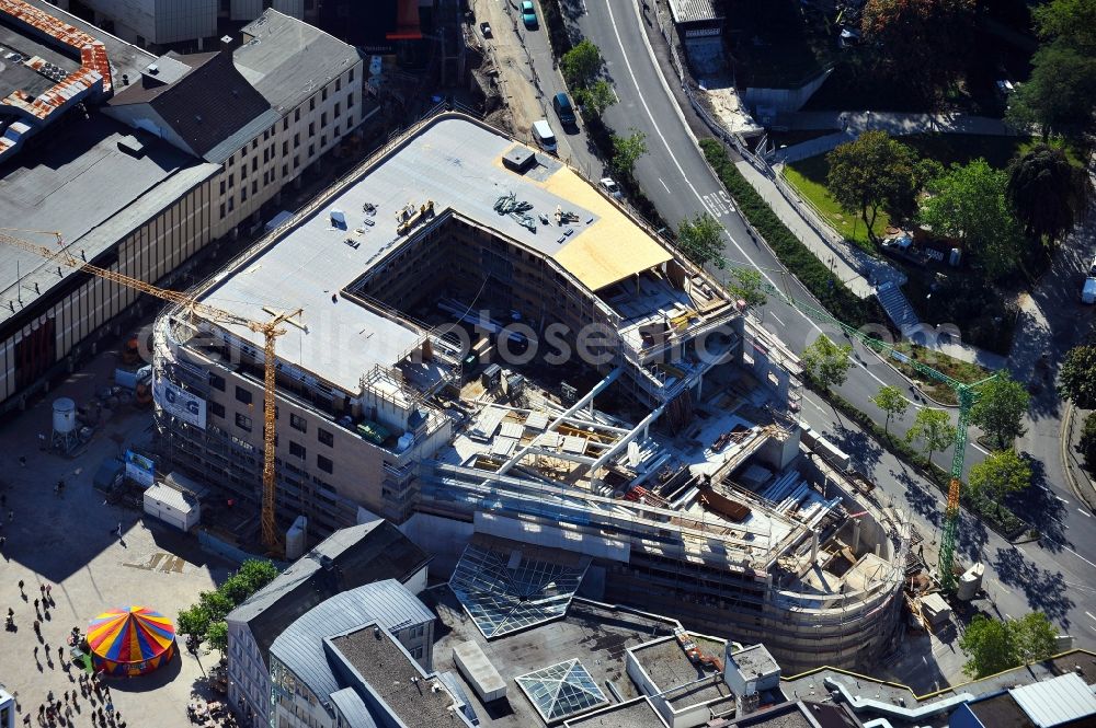 Lüdenscheid from the bird's eye view: View of the reconstruction of a department store into a business and residential medical center