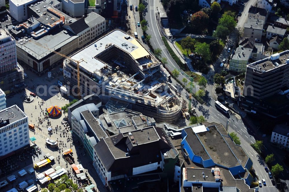 Aerial image Lüdenscheid - View of the reconstruction of a department store into a business and residential medical center