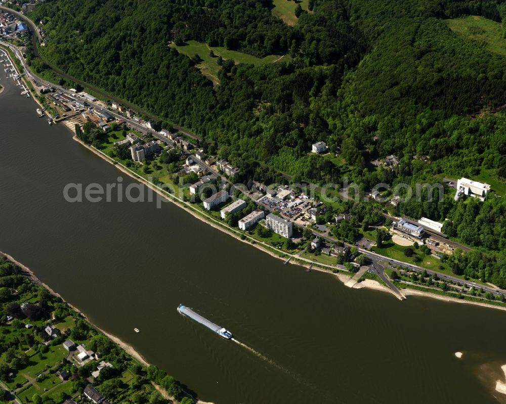 Remagen from the bird's eye view: Rolandseck on the banks of the flux flow of the Rhine in Remagen in Rhineland-Palatinate