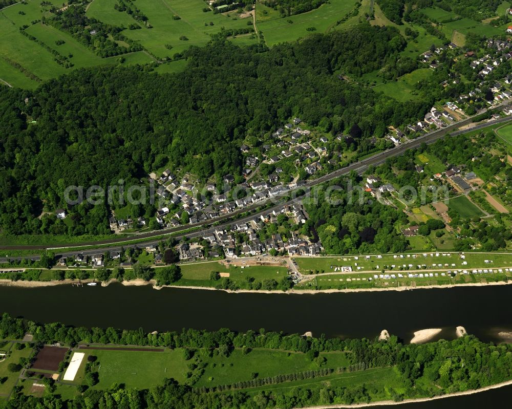 Aerial image Remagen Rolandswerth - Rolandswerth on the banks of the Rhine in Remagen in Rhineland-Palatinate