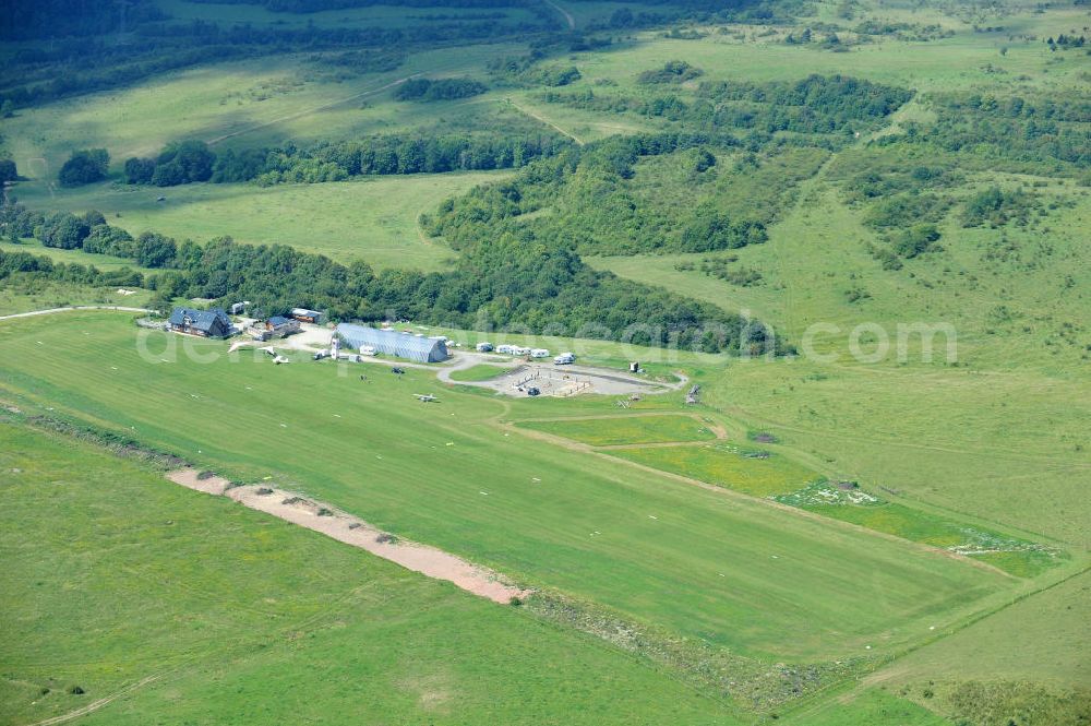 Aerial photograph Dolmar - DOLMAR 08/02/2011 View of the taxiway and the runway of ultra-light UL Airfield Dolmar in Thuringia