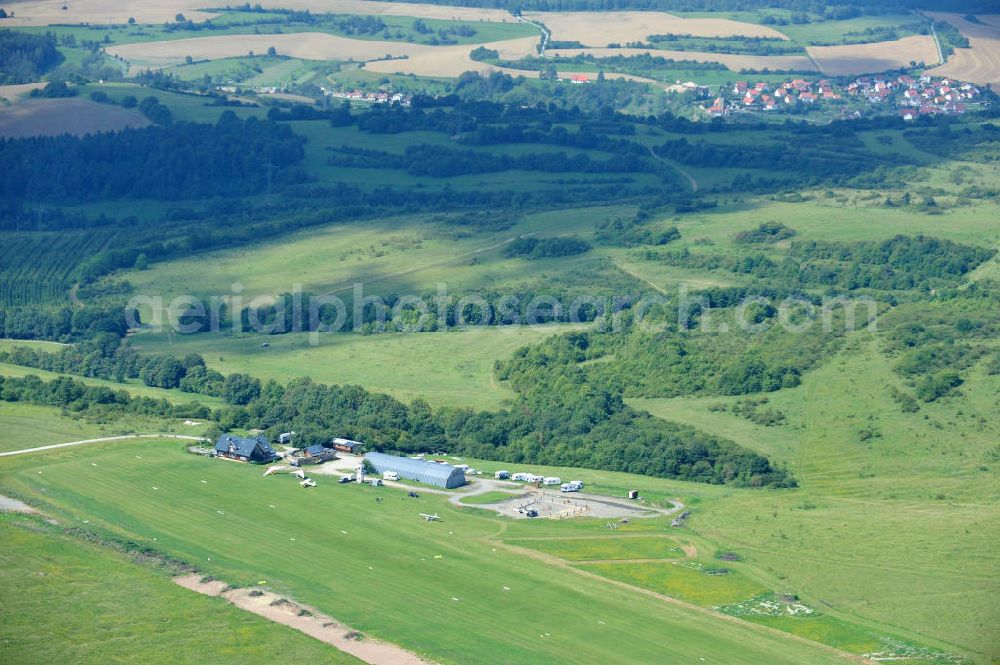 Dolmar from above - DOLMAR 08/02/2011 View of the taxiway and the runway of ultra-light UL Airfield Dolmar in Thuringia