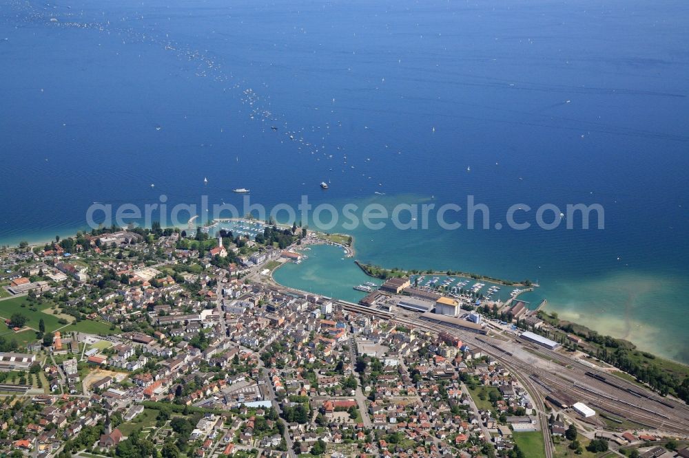 Romanshorn from above - Roman horn on the shores of Lake Constance in Switzerland